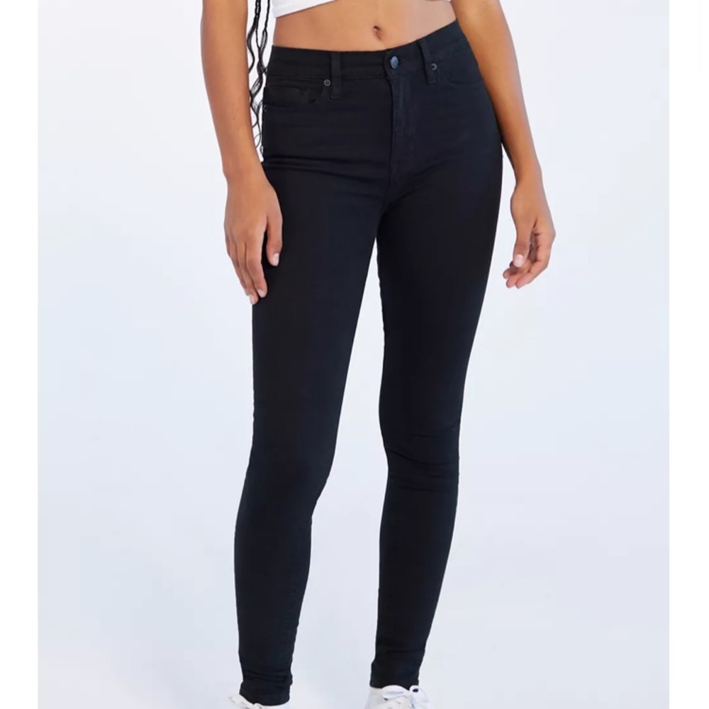 Black Super-high waist skinny jeans